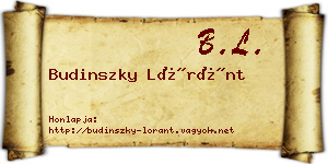Budinszky Lóránt névjegykártya
