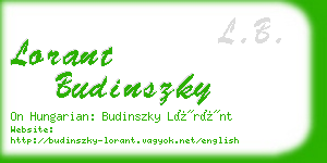 lorant budinszky business card